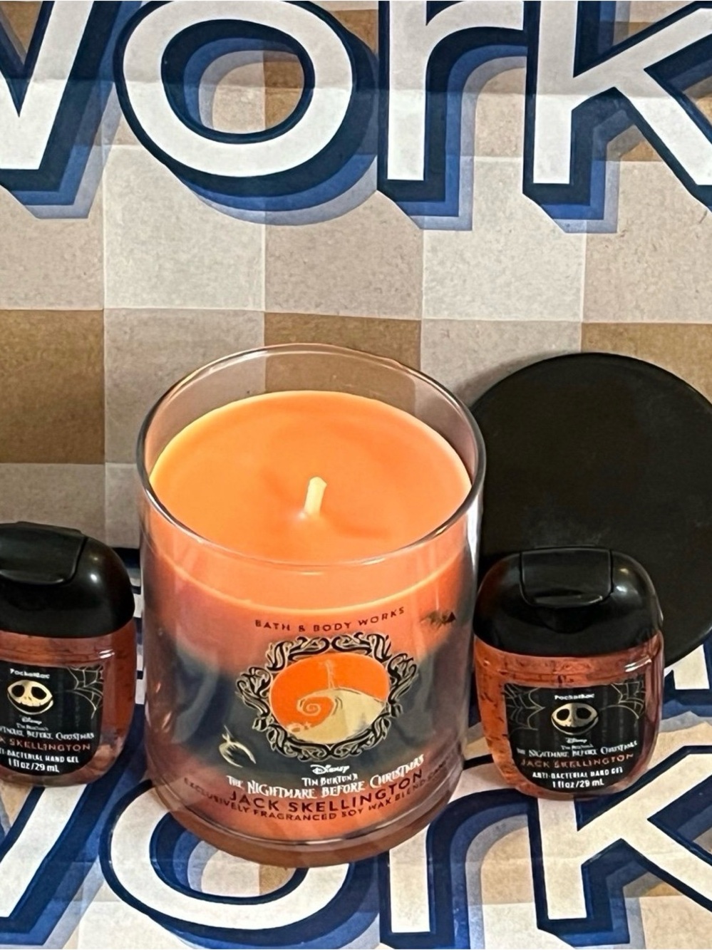 Bath & Body Works Orange & Black The Nightmare Before Christmas Candle Set